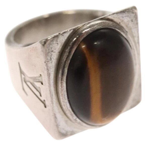 LOUIS VUITTON Chevalier Ring metal Silver M64903 #16(JP Size) - Picture 1 of 8